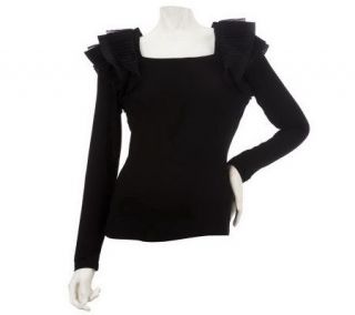 by Marc Bouwer Knit Top with Novelty Shoulder Detail   A226641