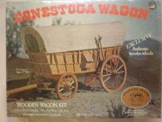 Vintage Allwood Brand 1977 Wooden Conestoga Wagon Model Kit 1 16 Scale