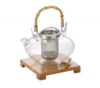 BonJour Coffee & Tea Zen 42 oz Glass Teapot w/SS Infuser —