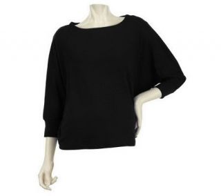 Motto Boat Neck Dolman Sleeve Top with Back Seam Detail —