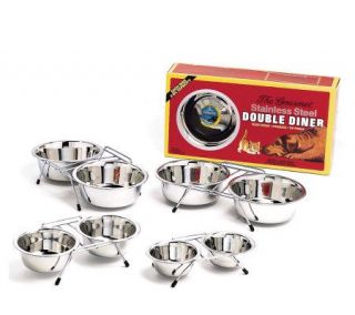 Stainless Steel Double Diner Boxed 1 qt Dog Bowl —