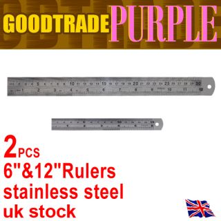   6INCH 150MM STAINLESS STEEL METAL RULER RULE WITH CONVERSION TABLE