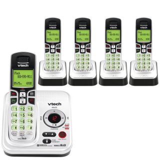 Vtech 6229 5 DECT 6 0 Cordless Phone Silver Black 5 Handsets
