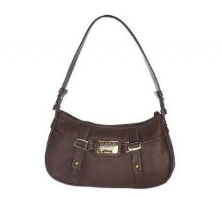 Maxx New York Pebble Leather Zip Top Shoulder Bag —
