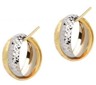 EternaGold Two tone Bypass Hoop Earring, 14K Gold —