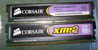 USED. Corsair XMS2 Xtreme Performance 2x 1GB DDR2 4 4 4 12