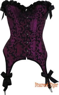 Corset Burlesque Brocade Rich Purple Black New DTS00621