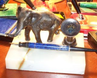 Conklin Desk Elephant Base with Saphire Conklin Pen