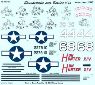 Rising Decals 1/48 P 47 THUNDERBOLTS OVER CORSICA