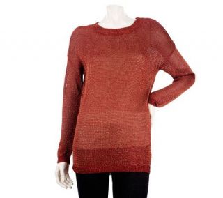 Kris Jenner Kollection Pullover Sweater with Metallic Detail