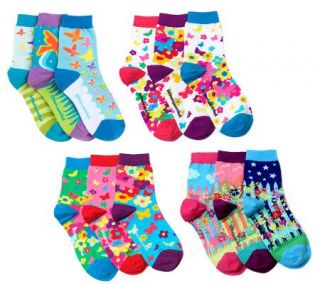 little missmatched CrazyCoordinate Spring Flowers Crew Socks