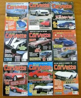 Lot of 9 Cars Parts Corvette Magazines 2000 2003