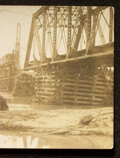 RPPC 1913 Railroad Bridge Disaster Flood Coshocton Oh