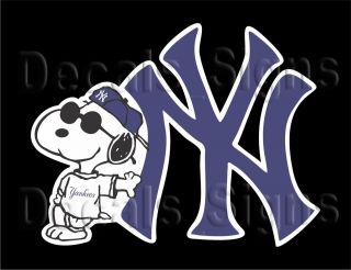 Snoopy Yankees Joe Cool Snoopy Decal Blue 4 41e