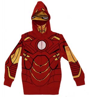 Iron Man Marvel Comics Costume Mask Youth Hoodie Hooded Sweatshirt