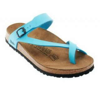 Birkis Lennox Patina Finish Toe LoopSandals w/ Adj. Buckle —