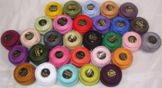 30 Anchor Crochet Cotton Thread Balls. 30 Different Colours, 85 Meters