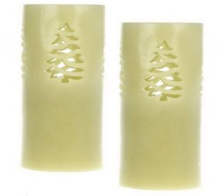 CandleImpressio Setof 2 Scented 8 Tubular Cutout Candles with Timer 