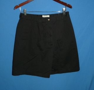  Ladies 12 Black Shorts Lightly Pleated Front Cotton Summer M 12