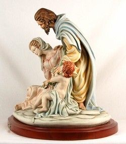 Huge Cortese Capodimonte Holy Family Porcelain Sculpture Limited