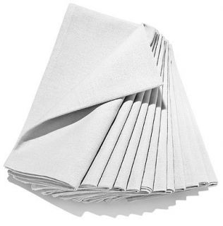 300 New White Cotton Wedding Catering Cloth Napkins