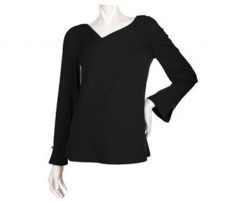 Elisabeth Hasselbeck for Dialogue Empire Waist Pleated Top —