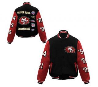 NFL San Francisco 49ers Super Bowl Champions Varsity Jacket — 