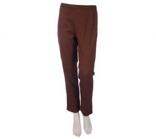 Bob Mackies Flat Front Jacquard Pants with Side Zip Closure   A216842