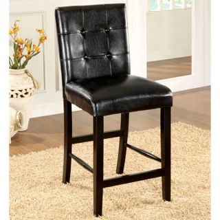 Atlas Solid Wood Black Finish Counter Height Chairs Set of 2