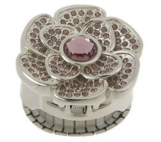 Gossip Crystal Accent Flower Ring Watch in Gift Box —