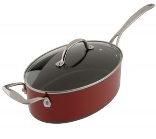 Technique Style Hard Anodized 4 qt. Oval Saute Pan with Lid — 