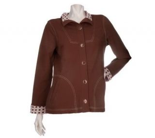 Sport Savvy Jacket with Enamel Buttons & Topstitching Detail