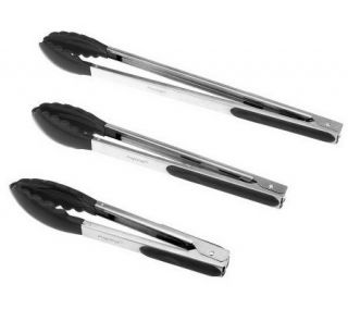 Prepology 3 piece Magic Tong Set with Silicone Accents —