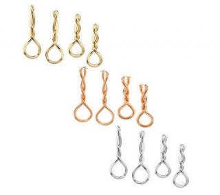 VicenzaGold Double Twist Elongated Earrings 14K Gold 