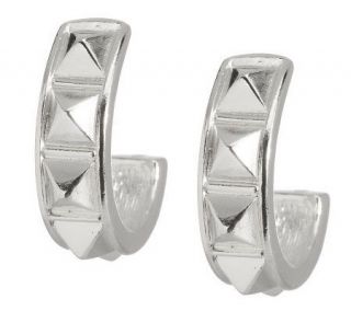 Joan Rivers Pyramid Design J hoop Earrings —