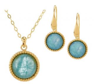 Veronese 18K Clad Milky Aqua Pendant or Earrings 