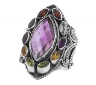 Artisan Crafted Sterling 7.50 ct tw Multi Gemstone Ring —