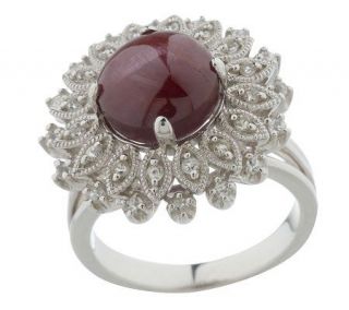Smithsonian Sterling Star Ruby & White Beryl Ring —