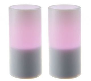 Pacific Accents Set of 2 Indoor/Outdoor Color Capture Flameless Candl 