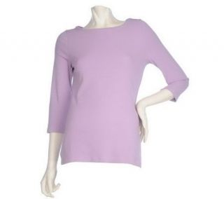 Motto Essentials 3/4 Sleeve Ballet Neck T shirt —