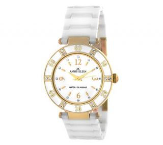 Anne Klein Ladies Swarovski Crystal Goldtone Bracelet Watch   J307952