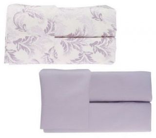 HomeReflections S/2 TW Microfiber Faye Solid & Leaf Sheets —