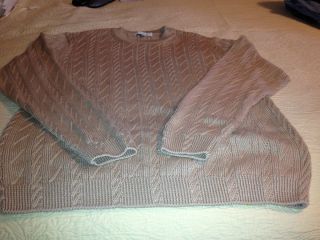 Turnbury Mens Tan Cotton Knit Sweater Size M Mint