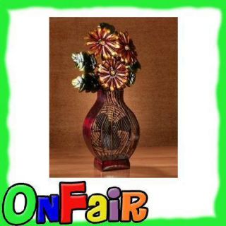 New 6 Deco Breeze Flower Vase Figurine Table Top Fan