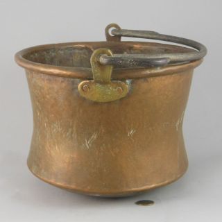 Large Vintage Copper Kettle Pot Hammered Cauldron Apple Butter