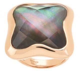 Honora Mother of Pearl Faceted Doublet Bronze Ring —