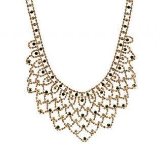 Jacqueline Kennedy Simulated Gemstone Bib Necklace —