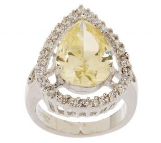 Melania Pear Shape Yellow Simulated Diamond Ring —