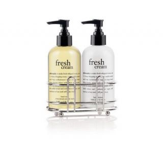 philosophy hand wash & hand lotion duo with sink caddy —