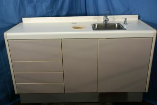 Dental Office Exam Room Cabinet Counter with Scrub Sink and Soap